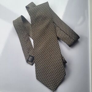 Barrington‎ silk tie brown blue geometric